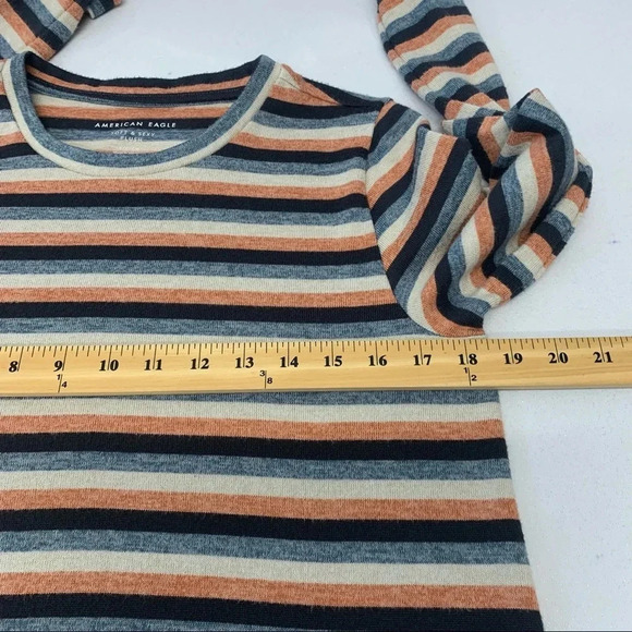 American Eagle Soft & Sexy Plush Womans Top]  Small Long‎ Sleeve Striped Stretch - Picture 6 of 10